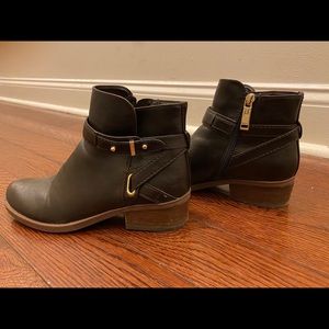 Brown heeled booties